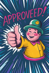 a thumbs-up gesture , like 