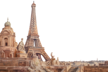 PNG Famous landmark architecture building painting.