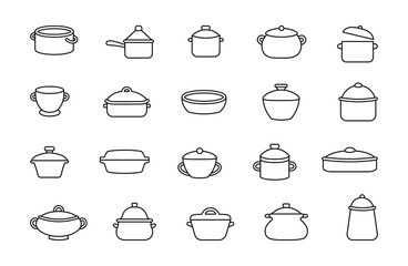 Dishes with vintage patterns. Coloring Page. Baking dishes. Hand drawn style. Vector drawing. Collection of design elements.