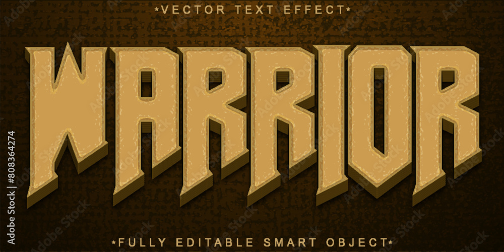 Aufkleber brown warrior vector fully editable smart object text effect