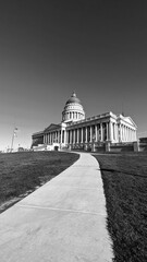 Utah State Capitol Black and White