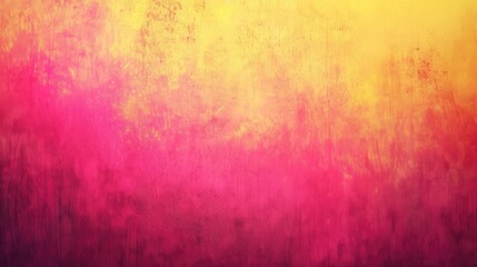 A bright pink and yellow background. The background is filled with splatters of paint, giving it a messy and chaotic appearance