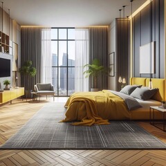 Hintergrund, Wallpaper: gelbes Schlafzimmer