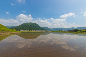 水田と青空（熊本県阿蘇）