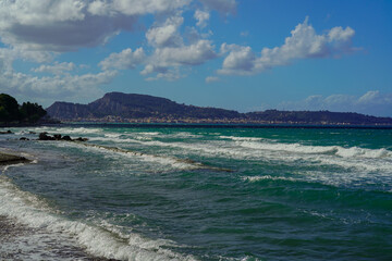 Argassi beach and resort on Zakinthos island