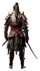 Obraz premium PNG Japanese samurai warrior weapon white background.