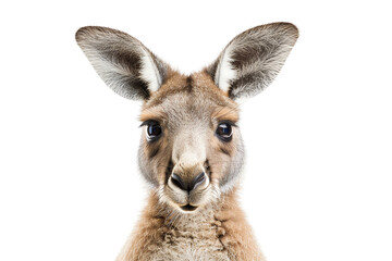 A close-up of a kangaroo's face