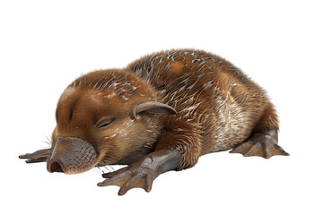 Cute baby echidna monotreme resting