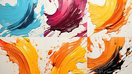 Vibrant Explosion of Colors in Modern Abstract Art Illustration