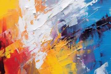 Vibrant abstract painting with bold colors and dynamic brushstrokes