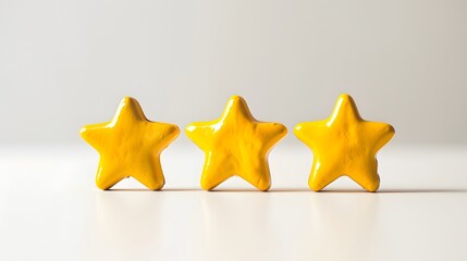 Five stars for product rating reviews for websites and mobile applications, on white background