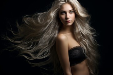 Naklejka premium Glamorous woman with flowing blonde hair