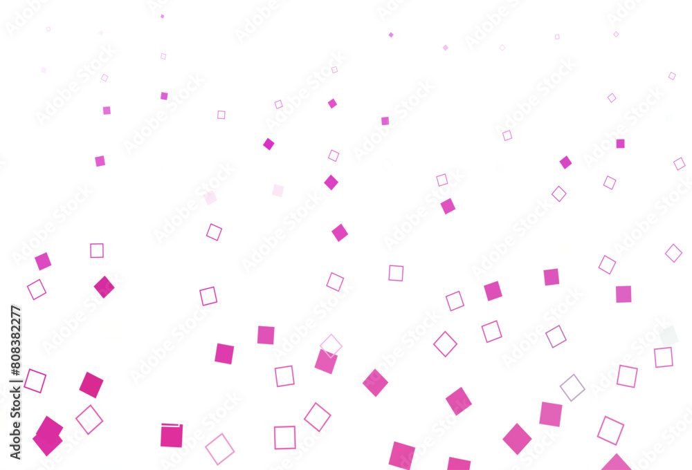 Poster light pink vector backdrop with lines, rectangles.