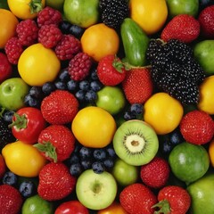 Fototapeta premium summer seasonal fruits and vegetables