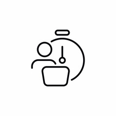 time management deadline laptop employee work vector icon