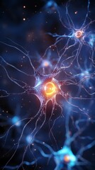 Glowing neural network connections in the brain