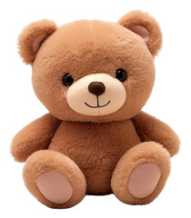 PNG Cute little bear plush brown toy.