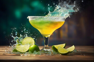 photography of a alcoholic drink explotion liquid flying ai generated