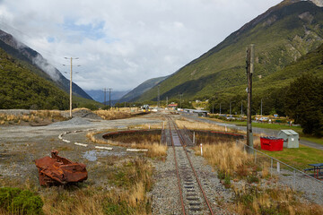 Landscape with old rails, Arthur's Pass New Zealand
