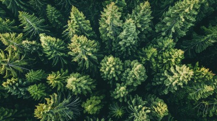 Aerial Symphony: Majestic Pines Forest from Above