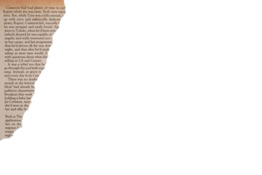 Ripped old book page corner border isolated transparent