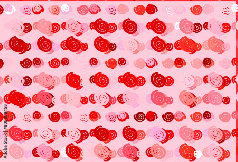 Poster light red vector template with liquid shapes.