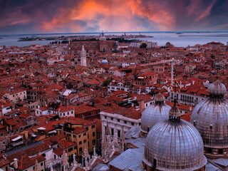 Venice at sunset. Colorful town in Veneto in Italy Europe. Art and culture. Tourists from all over...