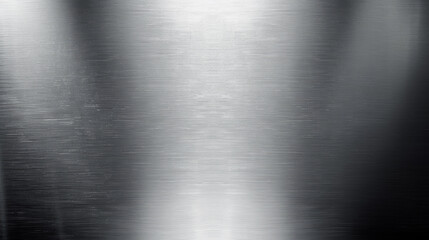 Grey metal sheet background, panoramic shiny stainless steel plate, abstract silver smooth surface. Theme of aluminum, chrome, texture and platinum materia