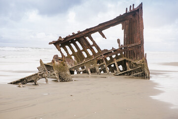 Oregon Coast, Peter Iredale, shipwreck on the beach, Fort Stevens State Park