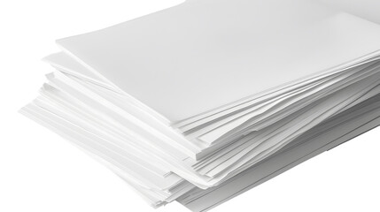 Folded sheets of white paper,on white background