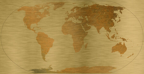 world map modern metallic gold design background
