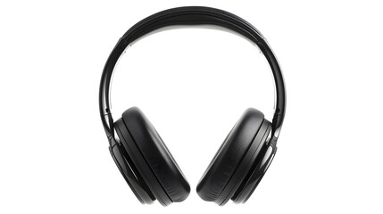 Black headphones isolated on white background. 