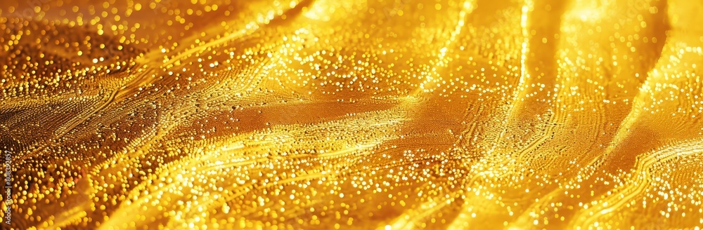 Poster close-up image capturing the golden shimmer of light on a water surface that creates a sparkling bok