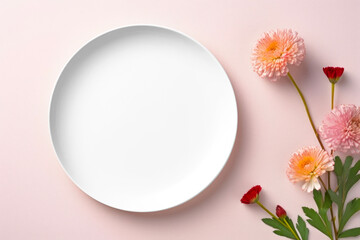 Pink plate png,  transparent mockup