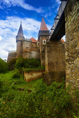 Image of Corvin Castle on the mountain in Romania.