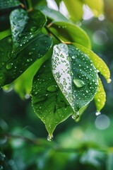 Reduce carbon footprint by capturing CO2 in water droplets on green leaves