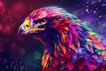 A multi-colored eagle
