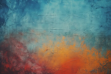 Abstract textured background blending vibrant crimson and deep cobalt hues with grunge elements, ideal for adding depth and emotion to creative projects or graphic designs