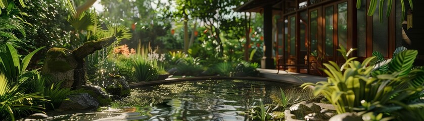 Thai art design beautifully integrates with sustainable gardening practices