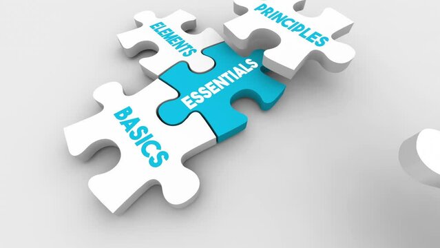 Essentials Puzzle Pieces Basics Principles Fundamentals 3d Animation