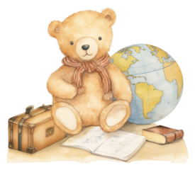 PNG  Teddy bear toy representation publication.