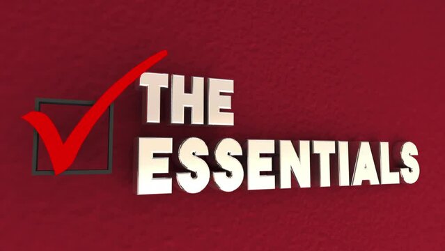 The Essentials Check Mark Box Basics Fundamentals Core Most Important Principles 3d Animation