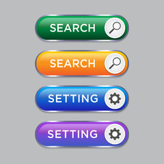 Vector set search button icon illustration design