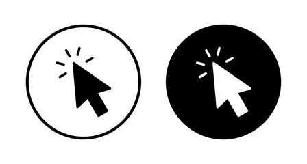 Click icon vector isolated on white background. Cursor icon. Computer mouse click cursor black arrow icons. pointer arrow