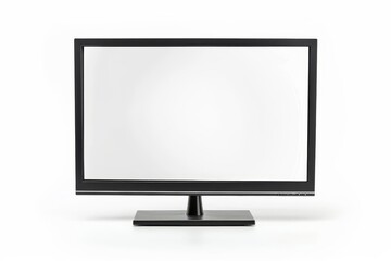 blank television or computer monitor isolated on white clipping path included