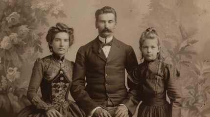 old photo of a family in good condition in high resolution and quality