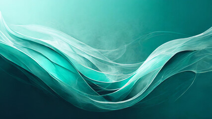 Teal abstract swoop swirl with smoke and fog