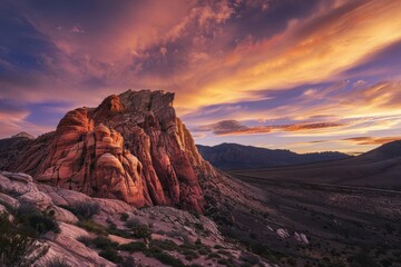 majestic red rock formation at sunset capturing the breathtaking beauty of the american southwest landscape photography