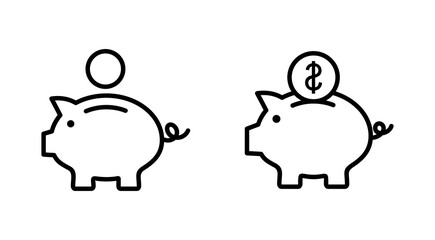 Piggy bank icon vector. piggy money icon