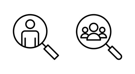 Hiring icon set. Search job vacancy icon. Human resources concept. Recruitment